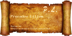 Preradov Liliom névjegykártya